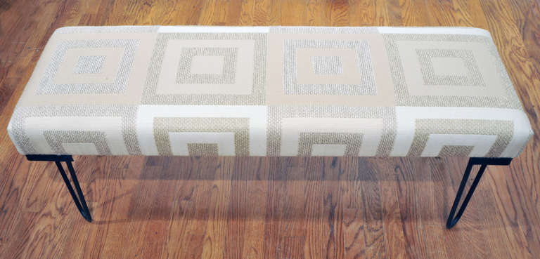 Bench Upholstered in Vintage Verner Panton Fabric