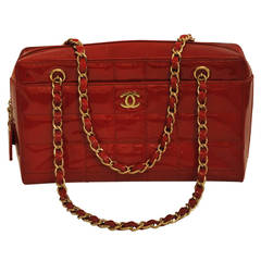 Chanel Candy Apple Red Patent Leather Bag