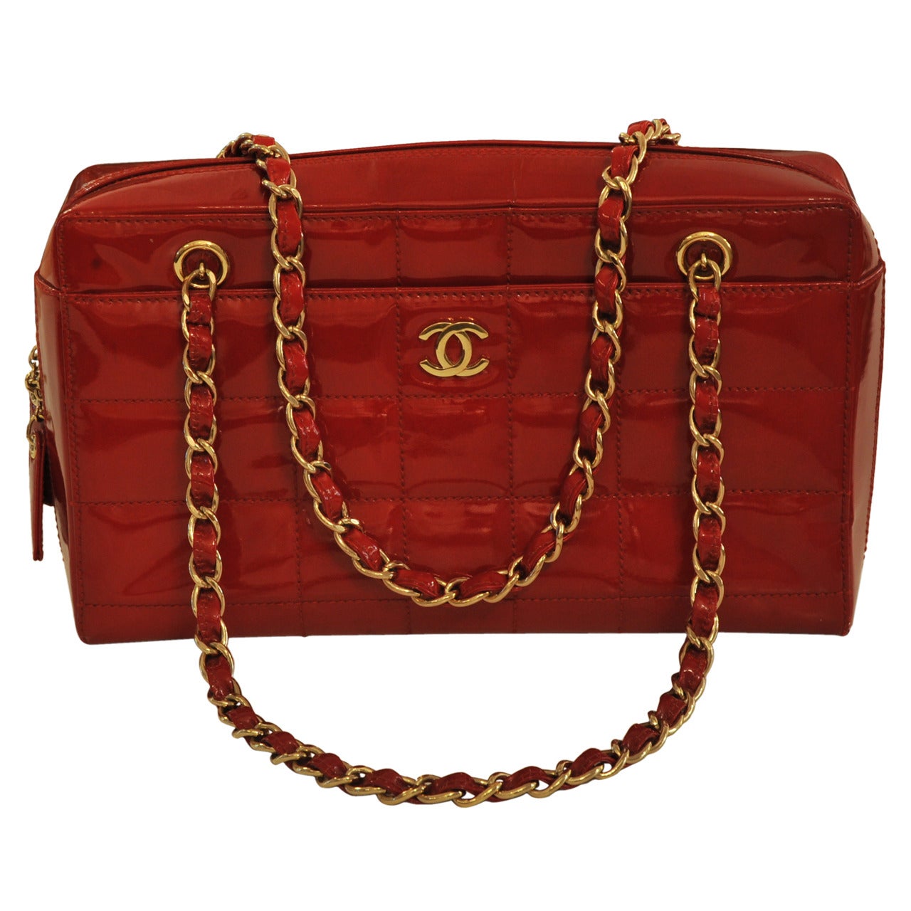 Chanel Candy Apple Red Patent Leather Bag