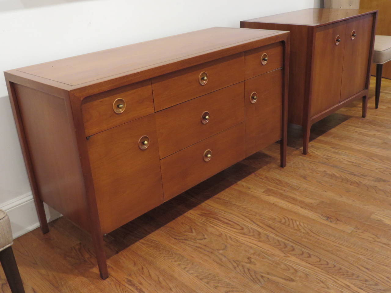 Elegant dresser designed by John Van Koert for Drexel, we are also offering in the same style a two-door cabinet. They will look perfect together on the same wall or kept apart, they are sold separately.