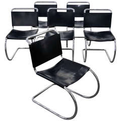 Set of Six MR Chairs Designed by Mies van der Rohe