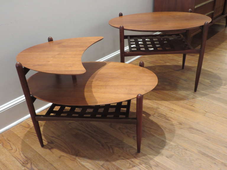 Pair of 1960s Walnut Side Tables 2