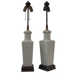 Elegant Pair of Asian Style Ceramic Table Lamps