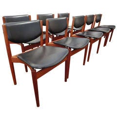 Set of Eight  Dining  Room Chairs by Finn Juhl for France and Sons