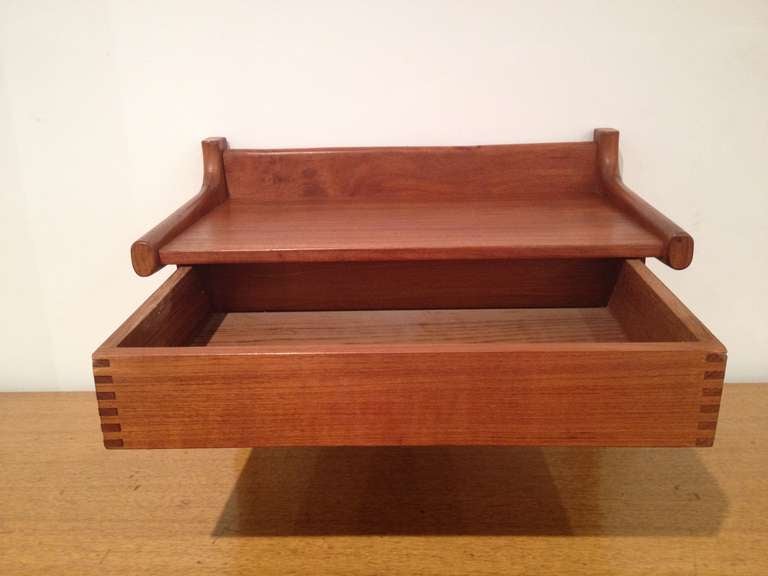 Wall Mounted Teak Night Stand / Shelf by Hans Wegner at 1stdibs