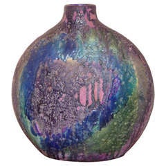 Large Ceramic Vase With Drip Glaze by Marcello Fantoni