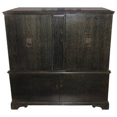 James Mont Style Cerused Oak Cabinet / Server