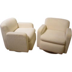 Pair of Small Swivel Armchairs
