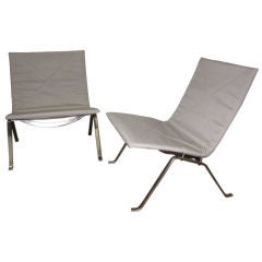 Pair of PK 22 Lounge Chairs by Poul Kjaerholm