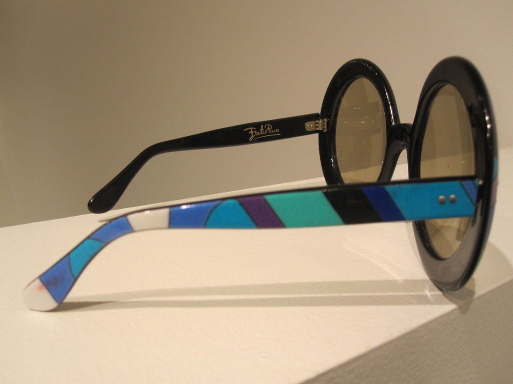 Italian Pair of Vintage Oversized Sunglasses Designed by Emilio Pucci