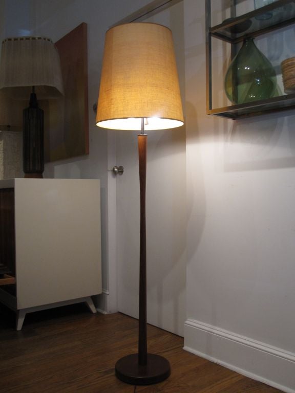 Wood Floor Lamp in the Manner of Kagan