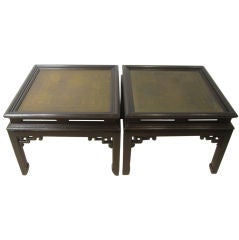 Pair of End Tables / Coffee Table in the Style of James Mont Pair of End Tables / Coffee Table in the Style of James Mont