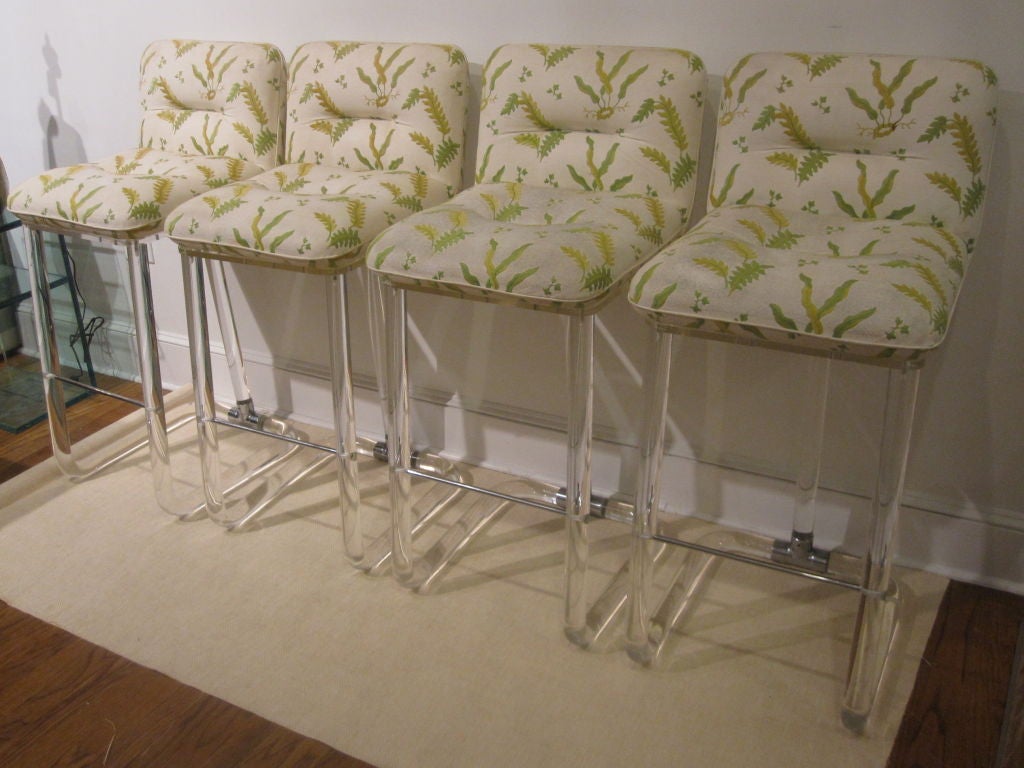 Set of Four Bar Stools Designed by Leon Frost