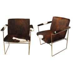 Pair of Bauhaus Inspired Solid Chromed Steel Armchairs