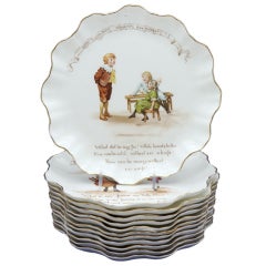 Used 12 Royal Doulton "Nursery Rhymes" Dessert Plates, ca.1908