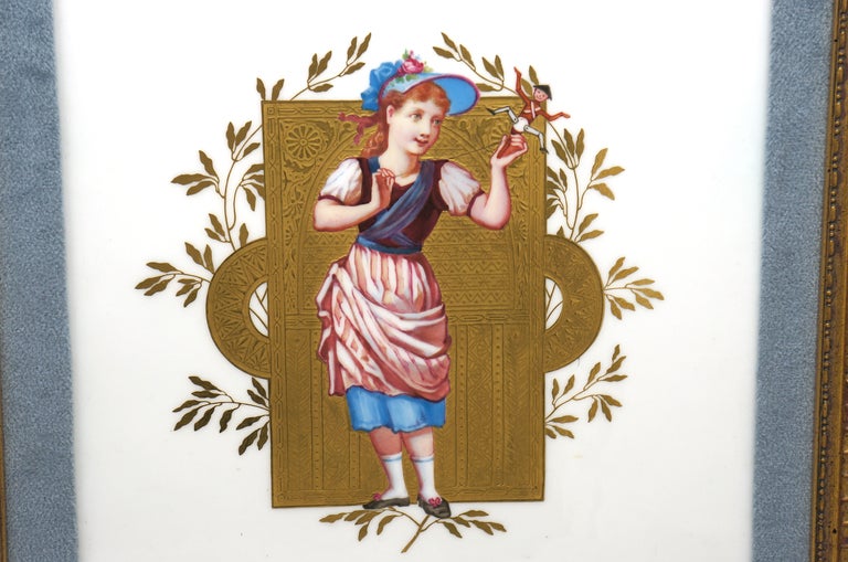 Britannique Paire 19e s. Plaques en porcelaine du mouvement esthétique Wedgwood de Thomas Allen en vente