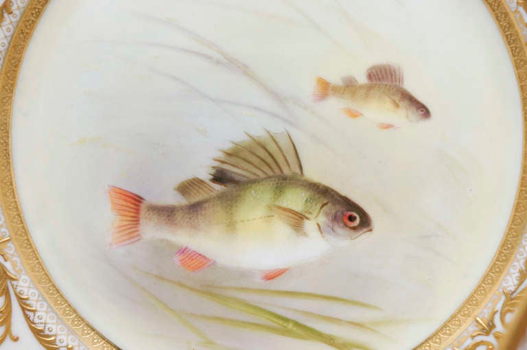 Mid-20th Century 12 Royal Doulton  Artist Signed C. Holloway Fish Plates