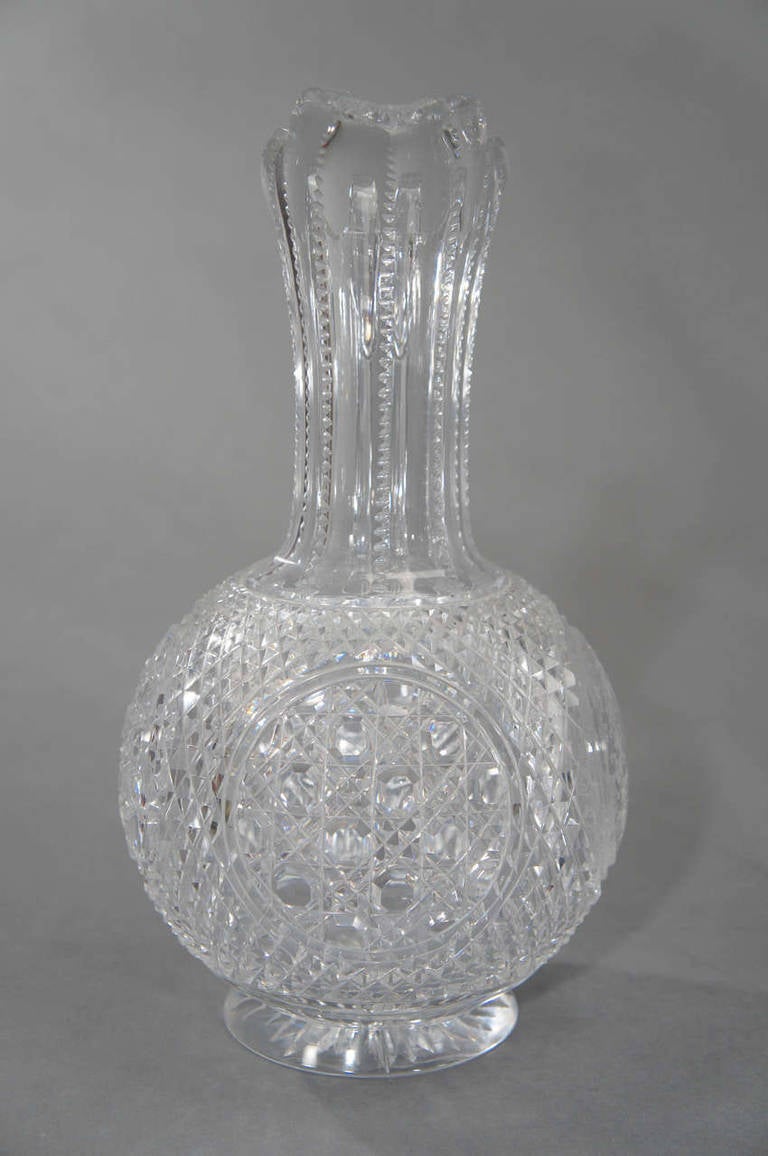 Six-Piece Cut Crystal Liquors Set Four Decanters, Claret & Pitcher, 19th Century For Sale 4