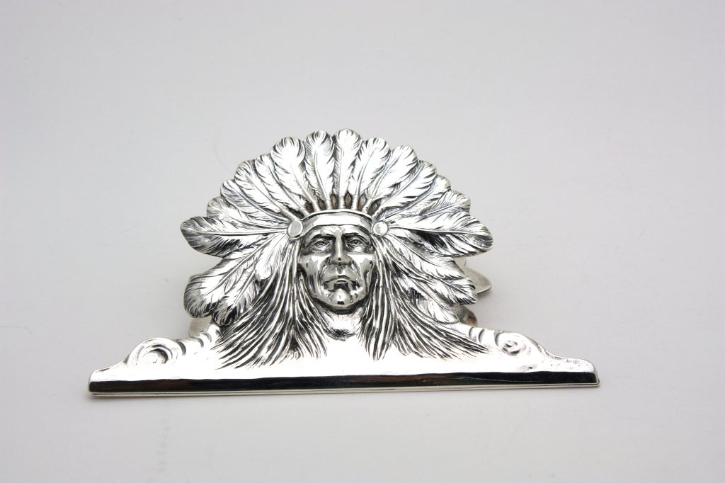 Native American Sterling Silver Desk Accessories In Excellent Condition In Great Barrington, MA