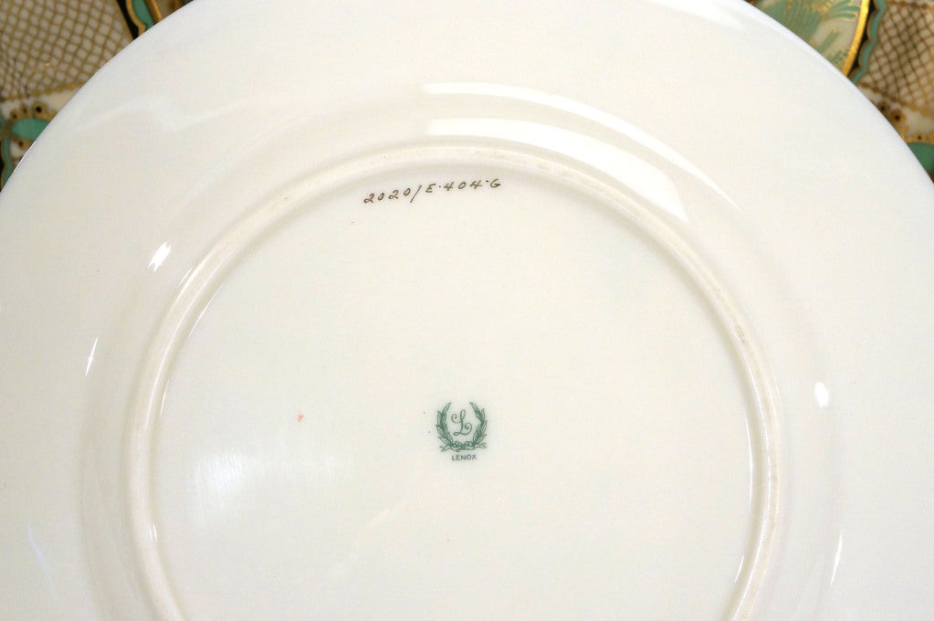 Set of 12 Art Deco Lenox Fish Plates-Angelfish 2