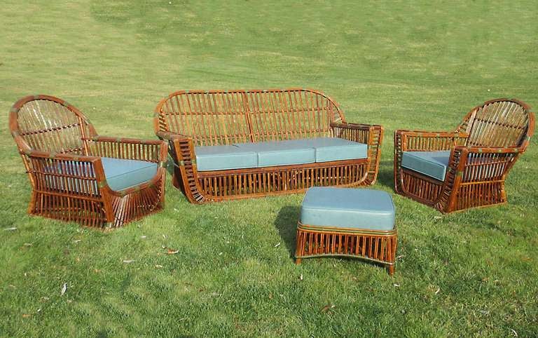 Four-Piece Stick Wicker/Rattan Suite