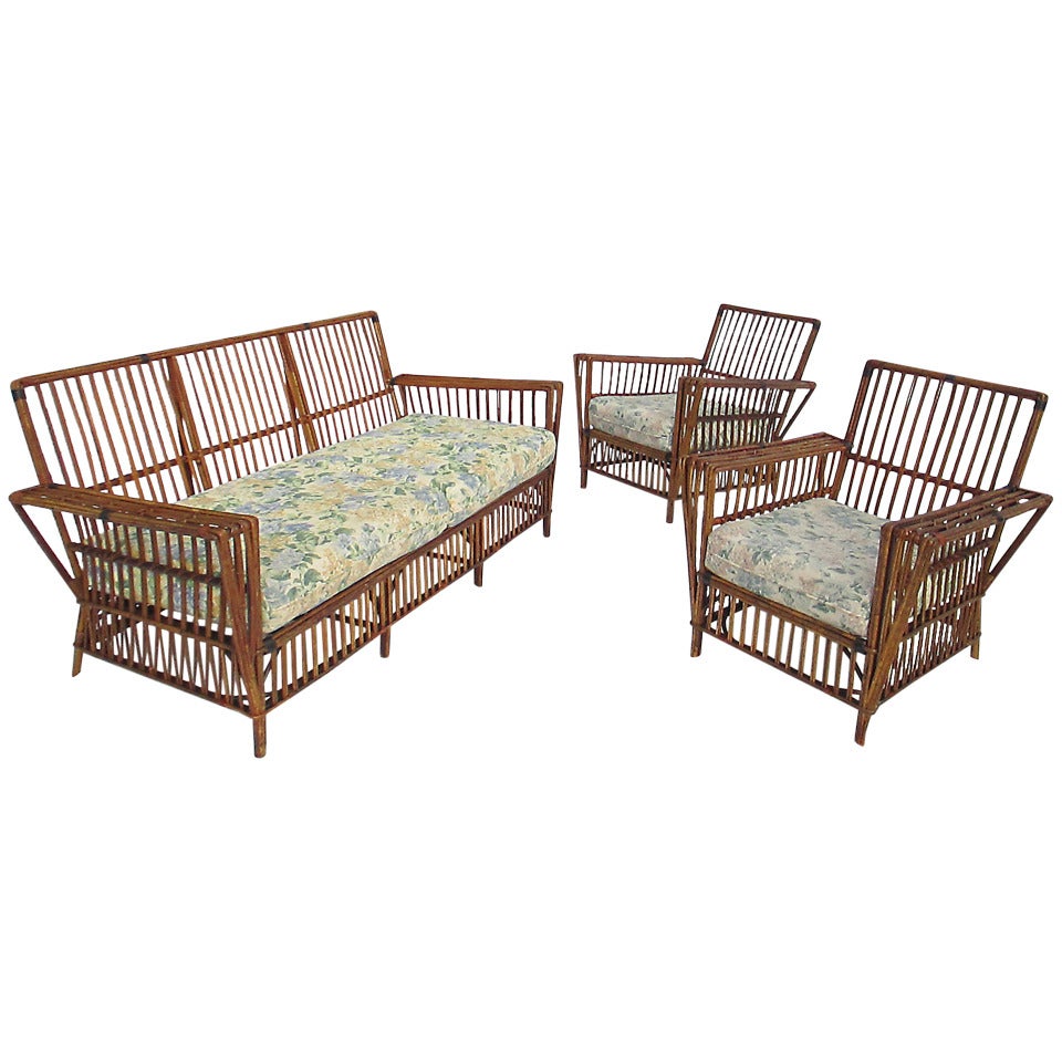 Three-Piece Stick Wicker Set