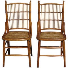 Antique Matching Pair Wicker Side Chairs