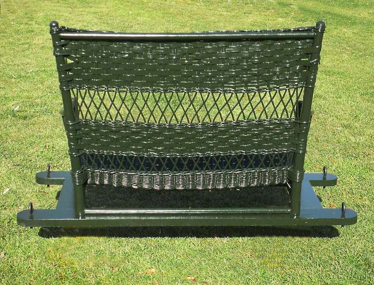 Wicker Porch Swing In Excellent Condition In Sheffield, MA