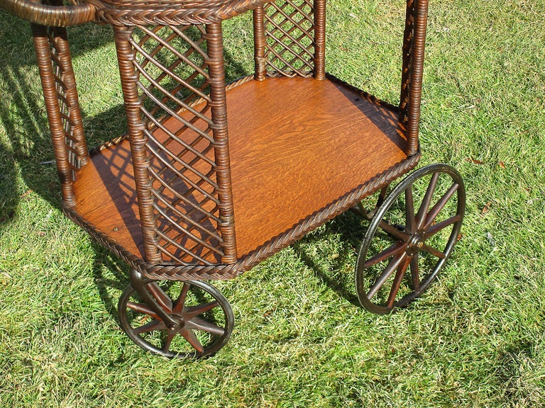 20th Century Bar Harbor Wicker Teacart