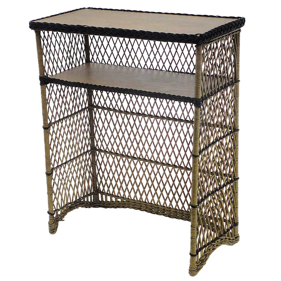 Antique Wicker Dry Bar For Sale