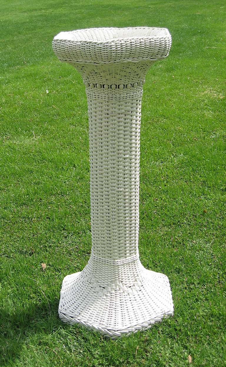 American Victorian Wicker Pedestal For Sale