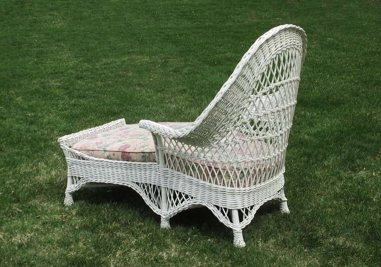 Woven Bar Harbor Wicker Chaise Lounge For Sale