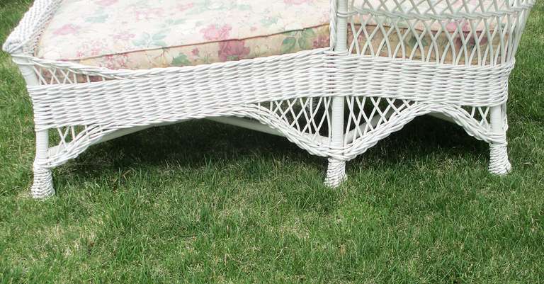 Reed Bar Harbor Wicker Chaise Lounge For Sale
