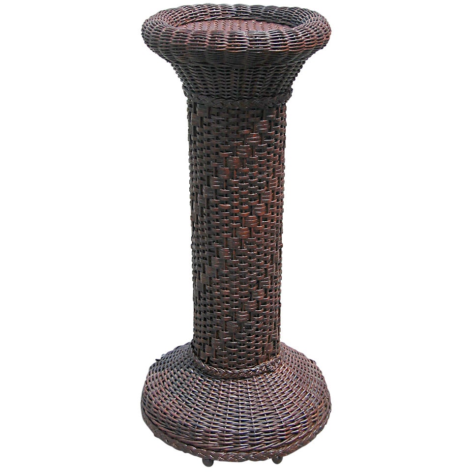 Victorian Wicker Pedestal For Sale
