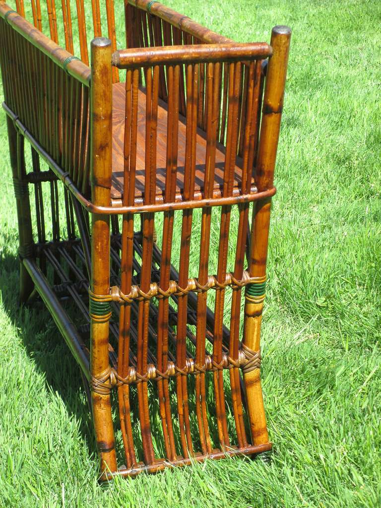 Stick Wicker/Rattan Planter In Excellent Condition For Sale In Sheffield, MA