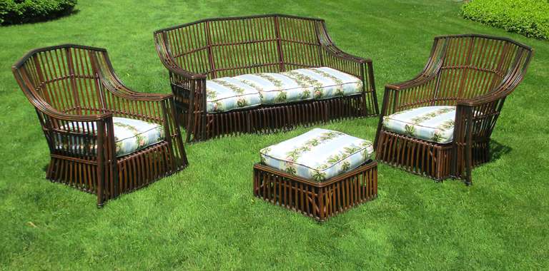 Four-Piece High Style Stick Wicker Set