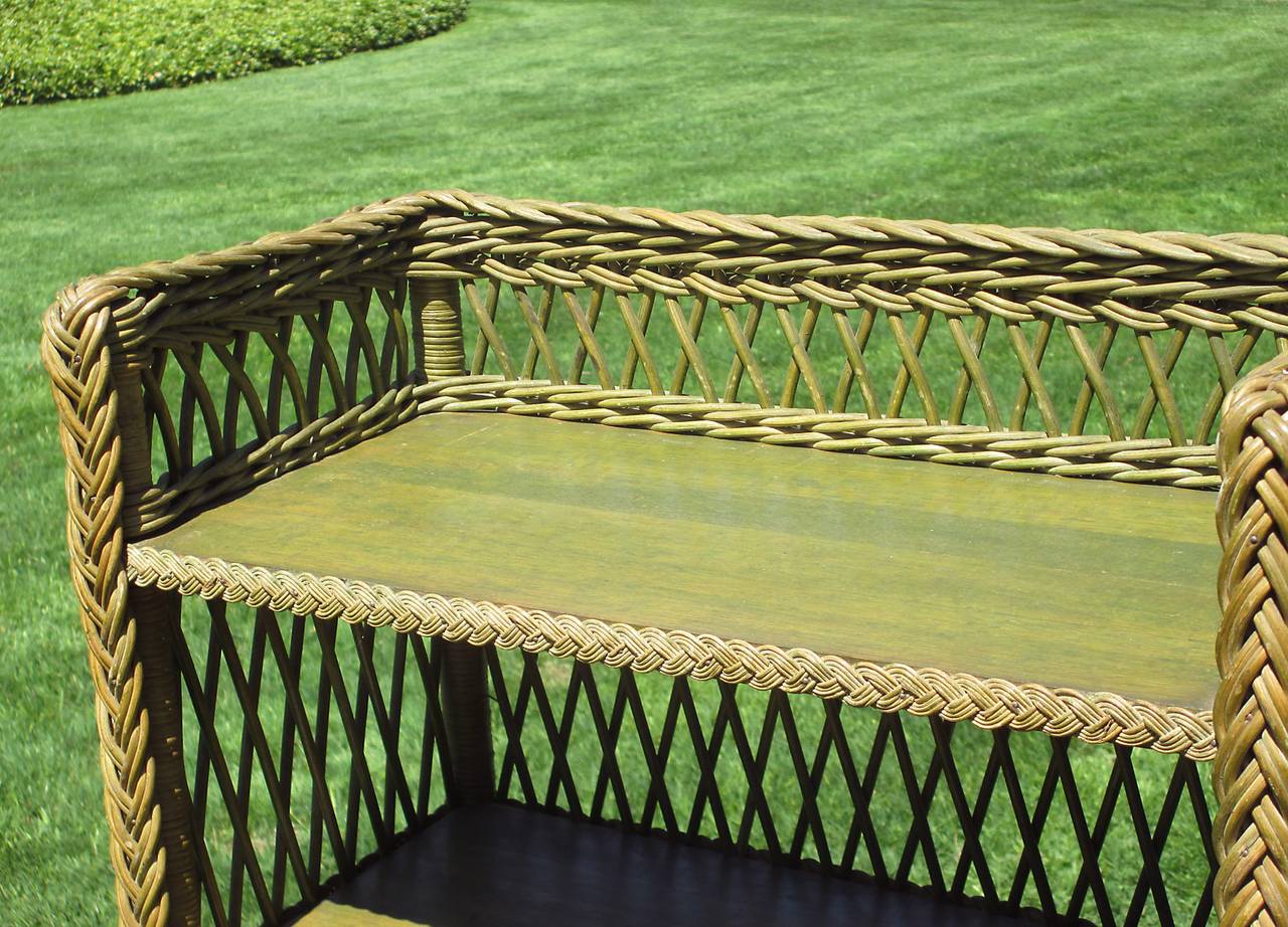 American Bar Harbor Wicker Bookcase For Sale