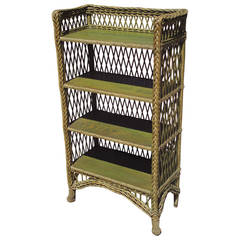 Antique Bar Harbor Wicker Bookcase