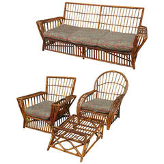 Four-Piece Stick Wicker or Rattan Suite