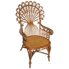 Antique Victorian Wicker Armchair
