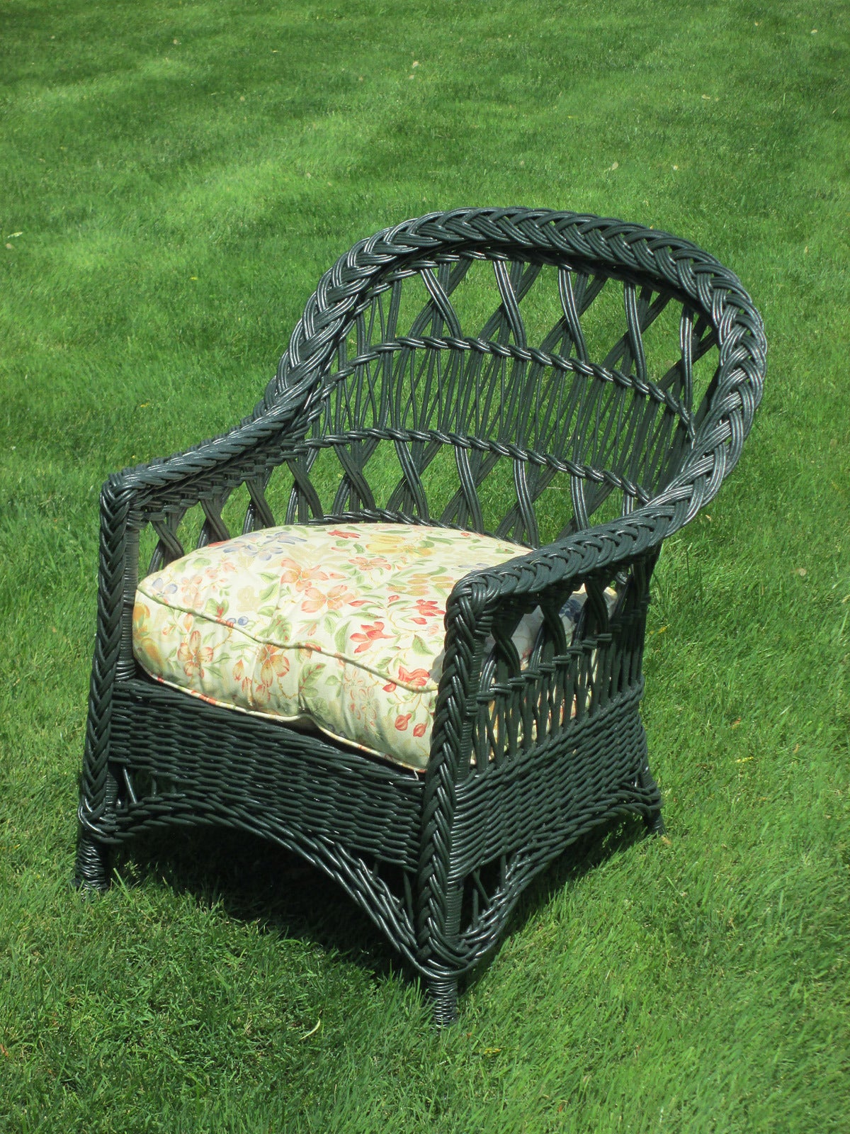 North American Bar Harbor Wicker Armchair For Sale