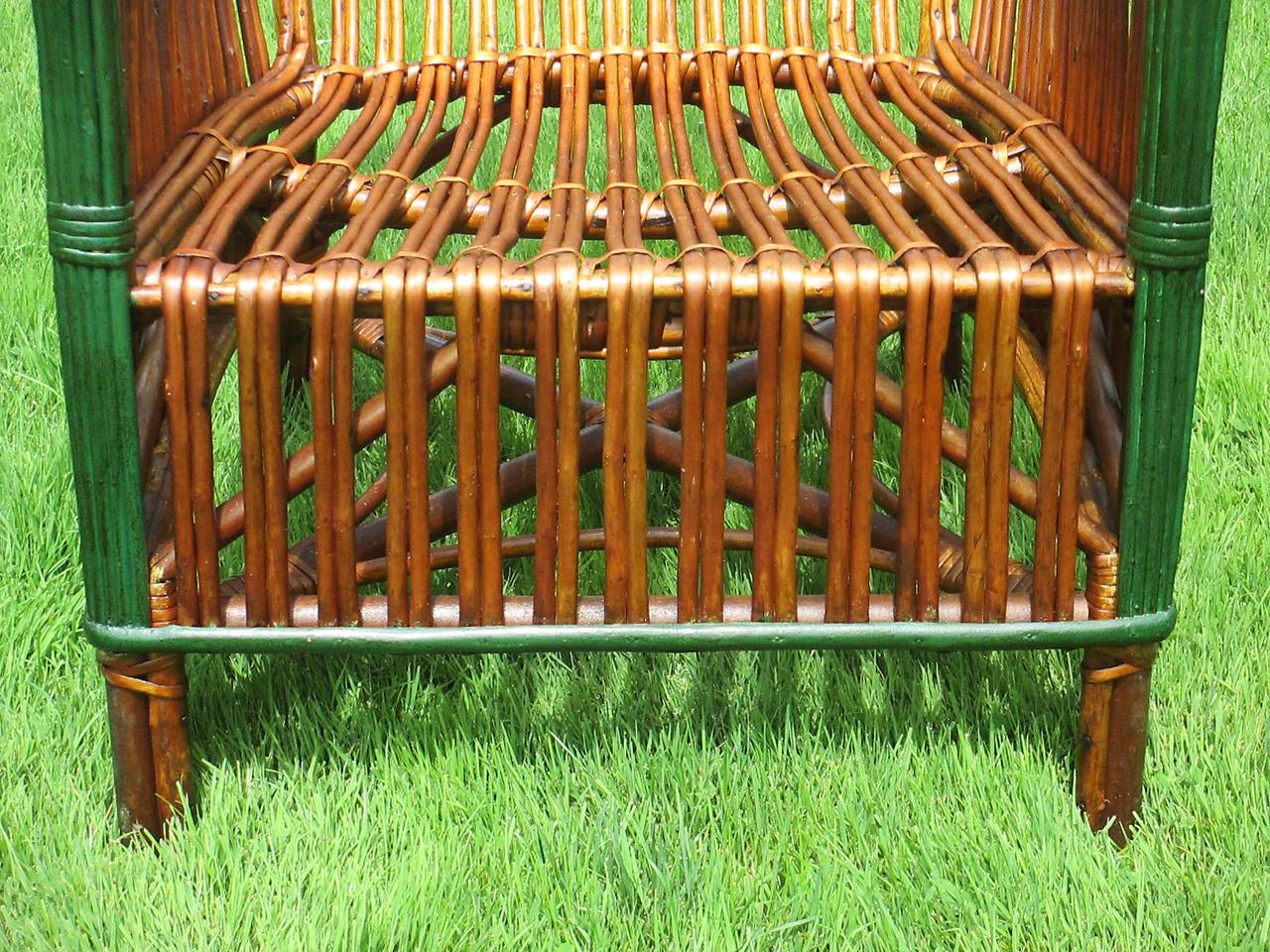 Set of Three Stick Wicker Armchairs 1
