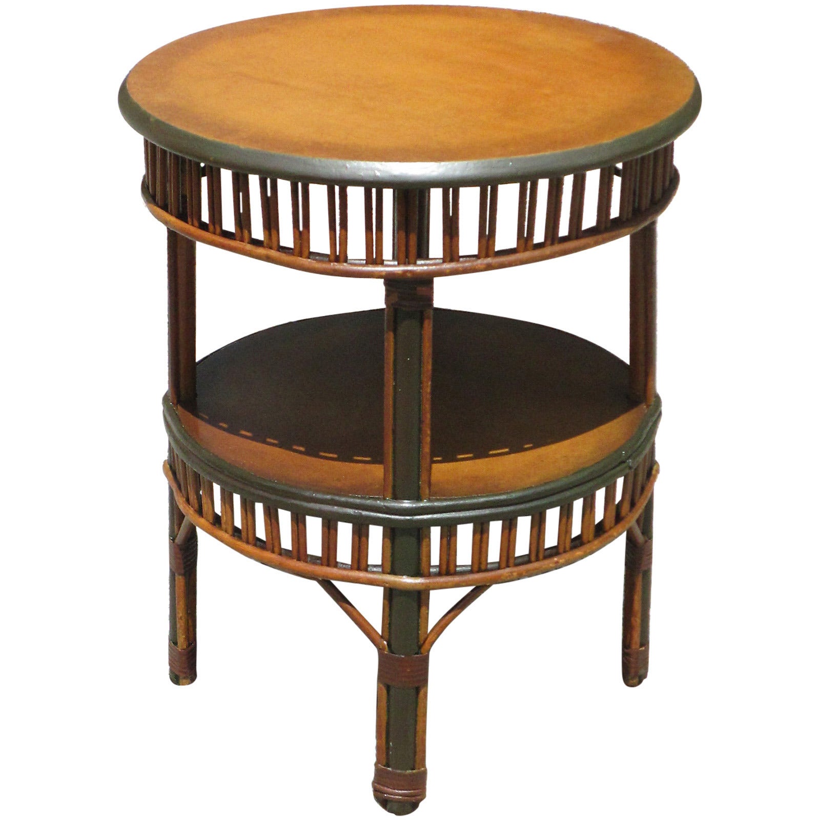 Stick Wicker End Table