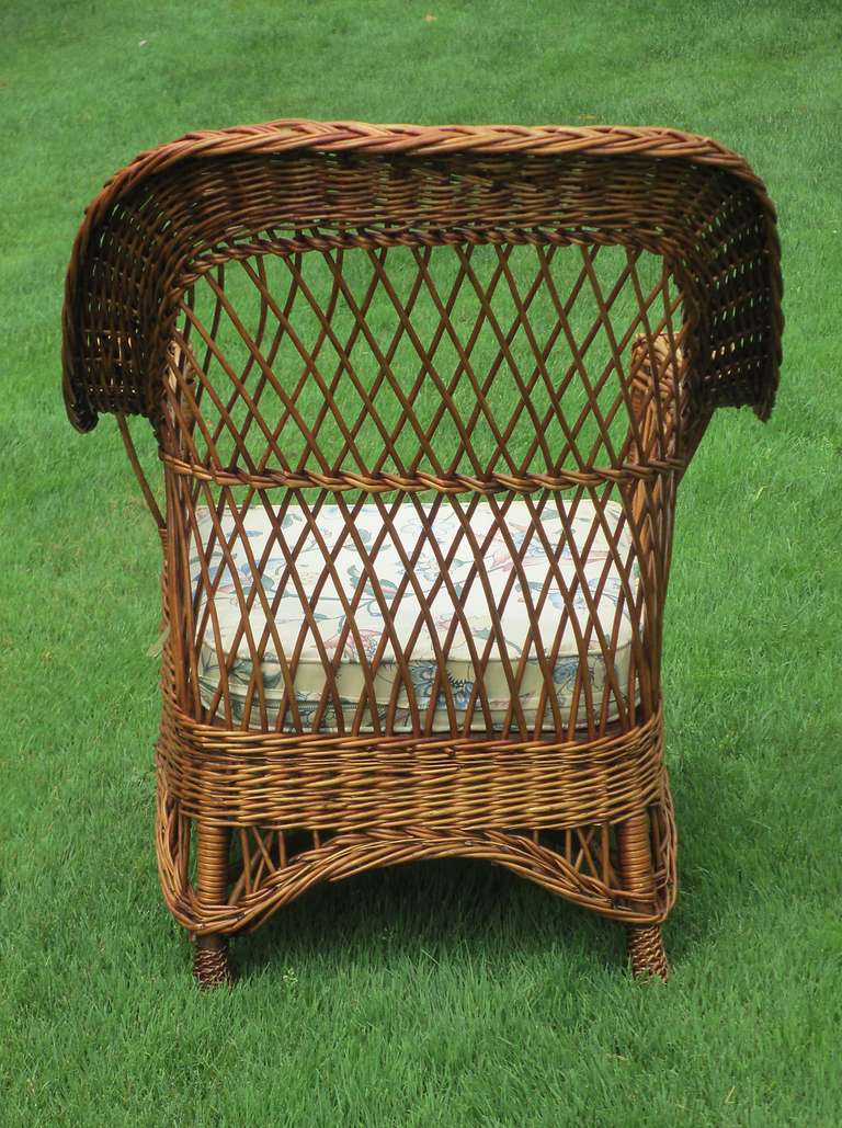 Bar Harbor Wicker Armchair In Excellent Condition In Sheffield, MA