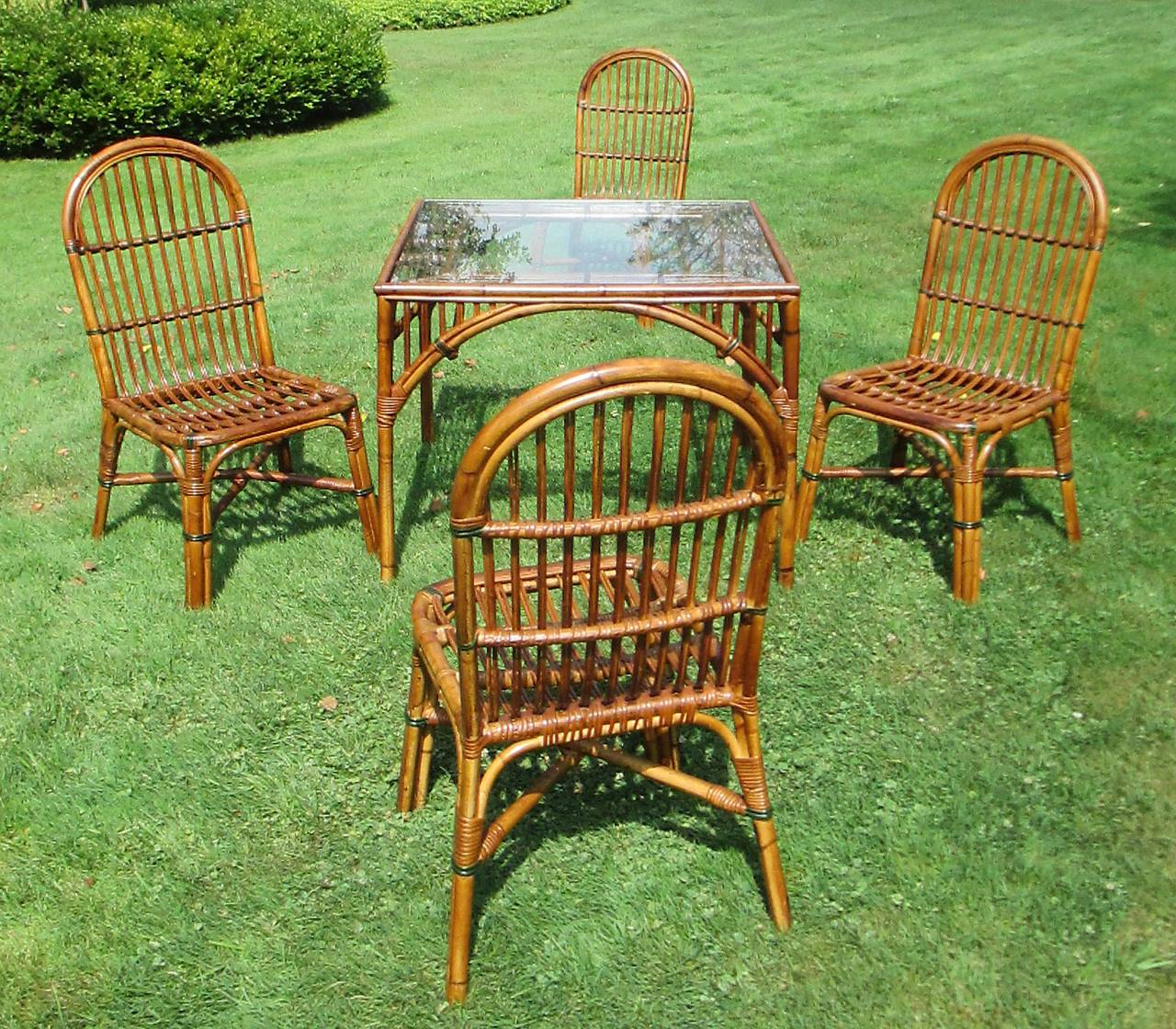 Five-Piece Stick Wicker Dining Set