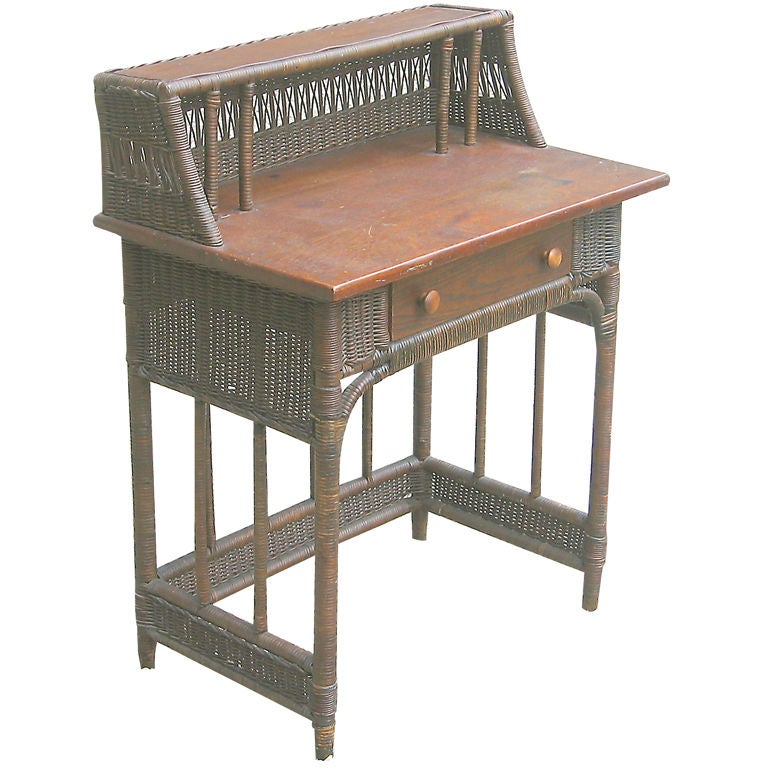 Wicker Wrting Table/Dressing Table For Sale