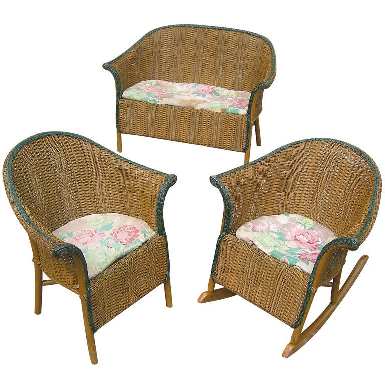 Three-Piece Child's Wicker Set