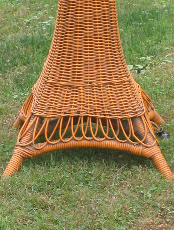 20th Century EIFFEL TOWER WICKER FLOOR LAMP