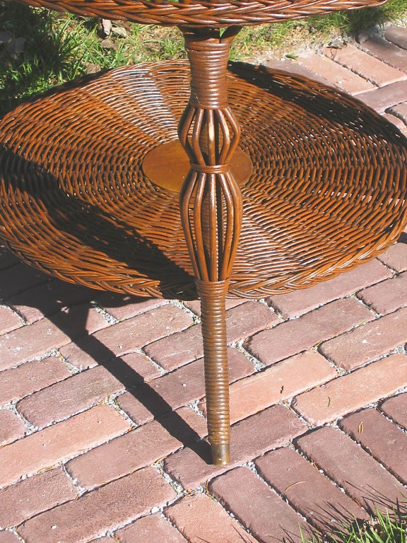 Victorian Serpentine Rolled Wicker Table For Sale 2