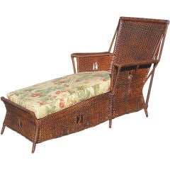 Art Deco Wicker Chaise Lounge